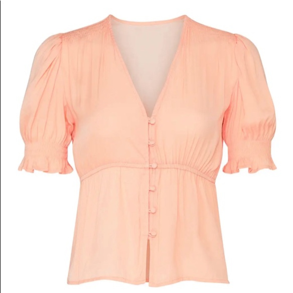 Louna Peach Puff Sleeve Blouse